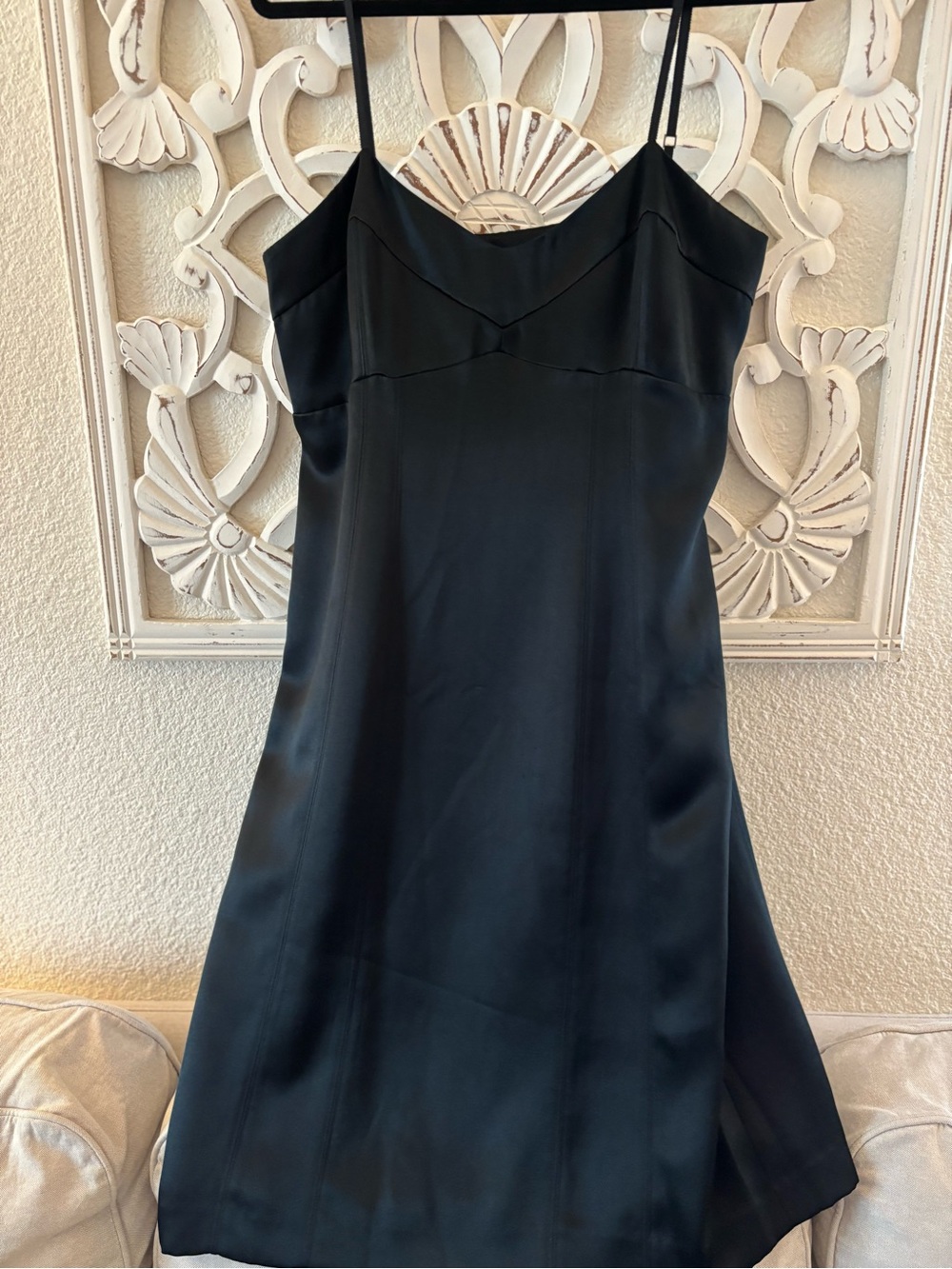 🔥Banana Republic Black Slip Dress Subtle Sweetheart Neckline | 100% Silk | Lined